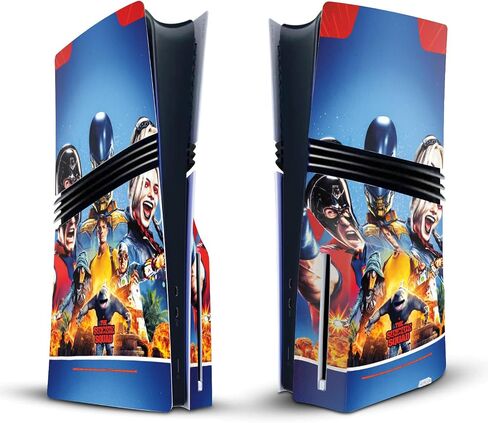 تصاميم علبة الرأس مرخصة رسميًا The Suicide Squad 2021 Poster Poster Poster Vinyl Skiner Skin Cover متوافقة مع Sony PlayStation 5 PS5 Pro Disc Edition in Kuwait