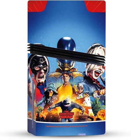 تصاميم علبة الرأس مرخصة رسميًا The Suicide Squad 2021 Poster Poster Poster Vinyl Skiner Skin Cover متوافقة مع Sony PlayStation 5 PS5 Pro Disc Edition in Kuwait
