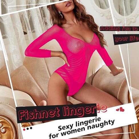 Sexy Lingerie for Women Naughty Fishnet Crotchless Lingerie Set Bodysuit Outfits Teddy Erotic Sheer Mesh Lingerie in Saudi Arabia