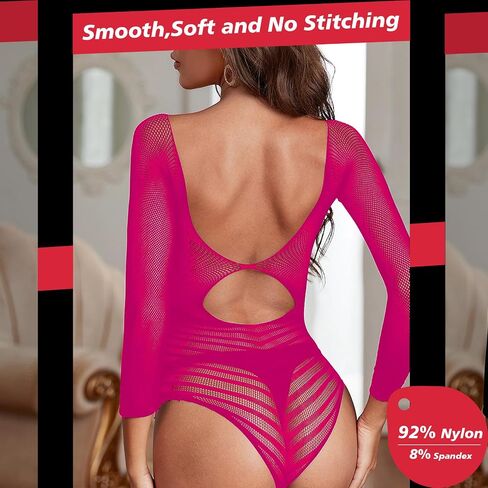 Sexy Lingerie for Women Naughty Fishnet Crotchless Lingerie Set Bodysuit Outfits Teddy Erotic Sheer Mesh Lingerie in Saudi Arabia
