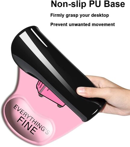 Ergonomic Mouse Pad with Wrist Rest, Comfortable Computer Gel Mouse Pad Wrist Support for Laptop, Pain Relief Mousepad with Non-Slip PU Base Pink in Saudi Arabia