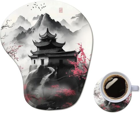 Ergonomic Mouse Pad with Wrist Rest, Comfortable Computer Gel Mouse Pad Wrist Support for Laptop, Pain Relief Mousepad with Non-Slip PU Base Pink in Saudi Arabia
