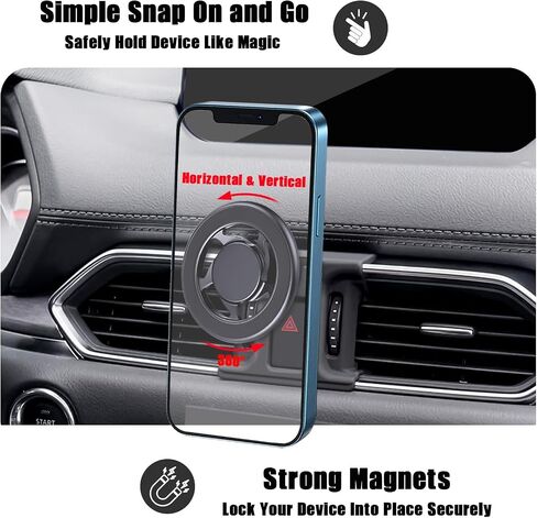 Car Phone Holder, Car Air Vent Phone Stand Mount, for Mazda CX-5 2017-2024, for Magsafe Magnetic Navigation Bracket, for Magsafe Case, iPhone 16 15 14 13 12 Pro Max Plus Mini, All Phones in Saudi Arabia