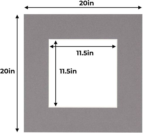 12x12 MAT لـ 20 × 20 إطارًا - PRECUT MAT Board Board White 12x12 Photo Matte مصنوع لتناسب إطار صورة 20x20 ، لوحة متميزة للصور العائلية ، ومجموعات العرض ، والفن ، وتأطير الصور ، وحزمة 10 حصير in Saudi Arabia