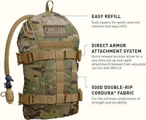 CamelBak Armorbak Tactical Hydration Pack with 100oz/3L Mil Spec Crux Reservoir Bladder, Direct Armor Attachment System in Kuwait