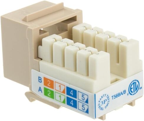 CableWholesale Cat6 Keystone Jack ، Beige/Ivory ، RJ45 أنثى إلى 110 لكمة أسفل in Kuwait