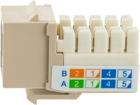 CableWholesale Cat6 Keystone Jack ، Beige/Ivory ، RJ45 أنثى إلى 110 لكمة أسفل in Kuwait