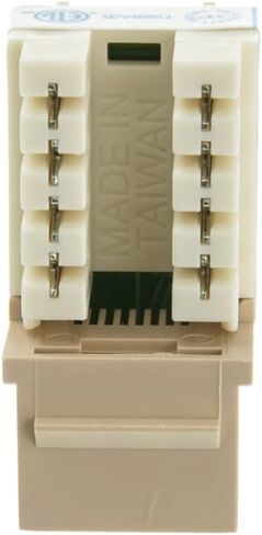 CableWholesale Cat6 Keystone Jack ، Beige/Ivory ، RJ45 أنثى إلى 110 لكمة أسفل in Kuwait