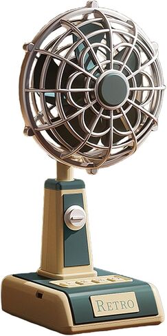 Table Fan - Quiet Air Circulator USB Rechargeable,Vintage Table Fan 3-Speed Portable Airflow for Home Outdoor Travel School Use in Saudi Arabia