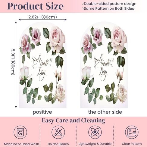 6FT Arch Backdrop Cover Flowers Leaves Watercolor Used as Greeting for Wedding Birthday Other Wedding Arch Cover Spandex Fitted Stretchy Backdrop Stand Covers for Wedding Birthday Party Decoration in Saudi Arabia