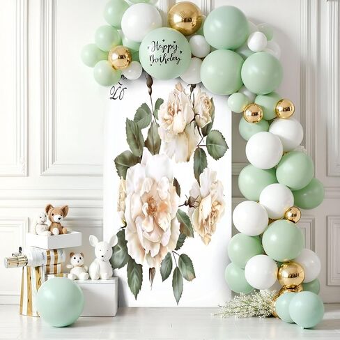 7.2FT Arch Backdrop Cover Bouquet Roses Watercolor Used as Greeting for Wedding Birthday Other Wedding Arch Cover Spandex Fitted Stretchy Backdrop Stand Covers for Wedding Birthday Party Decoration in Saudi Arabia