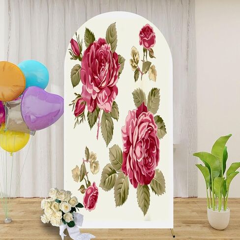 7.2FT Arch Backdrop Cover Frame Rose Wedding Arch Cover Spandex Fitted Stretchy Backdrop Stand Covers for Wedding Birthday Party Decoration in Saudi Arabia