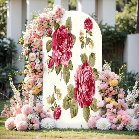 7.2FT Arch Backdrop Cover Frame Rose Wedding Arch Cover Spandex Fitted Stretchy Backdrop Stand Covers for Wedding Birthday Party Decoration in Saudi Arabia