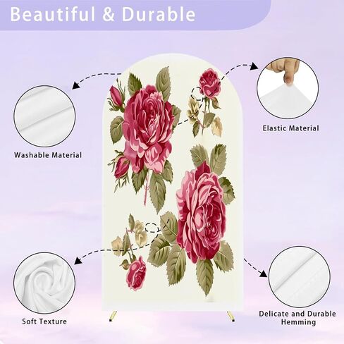 7.2FT Arch Backdrop Cover Frame Rose Wedding Arch Cover Spandex Fitted Stretchy Backdrop Stand Covers for Wedding Birthday Party Decoration in Saudi Arabia