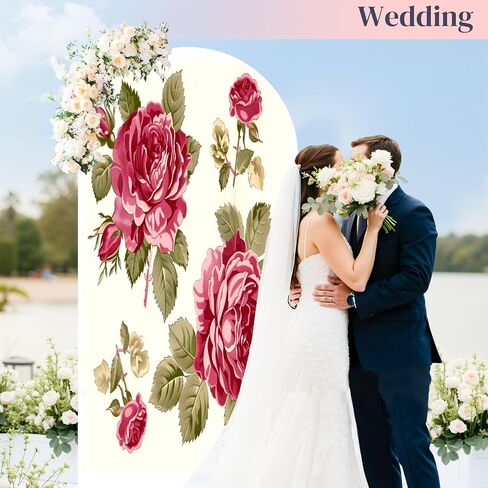 7.2FT Arch Backdrop Cover Frame Rose Wedding Arch Cover Spandex Fitted Stretchy Backdrop Stand Covers for Wedding Birthday Party Decoration in Saudi Arabia