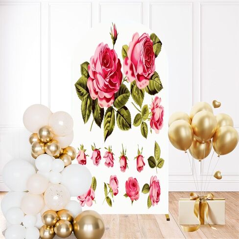 7.2FT Arch Backdrop Cover Frame Rose Wedding Arch Cover Spandex Fitted Stretchy Backdrop Stand Covers for Wedding Birthday Party Decoration in Saudi Arabia