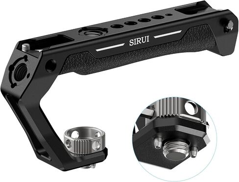 مقبض علوي SIRUI مع حامل دبابيس تحديد موقع 3/8"-16 ARRI، مقبض علوي من السيليكون لقفص الكاميرا مع حذاء بارد مع دبابيس أمان، خيوط تحديد موقع 1/4" و3/8" للميكروفون، ضوء LED، شاشة، SC-THA in Saudi Arabia