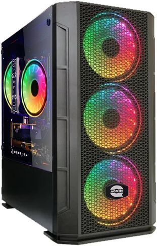 سطح مكتب كمبيوتر الأبراج - معالج Intel Core i7 4 -Core يصل إلى 3.9 جيجا هرتز ، 1 تيرابايت SSD ذاكرة ذاكرة الوصول العشوائي 32GB ، GeForce GTX 1660 Super GDDR6 6GB ، RGB Lights ، HDMI ، AC WIFI ، Windows 10 Pro - Black - Black in Kuwait