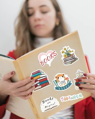 100 قطعة من ملصقات الكتب لجهاز Kindle، ملصقات قراءة الكتب لأجهزة الكمبيوتر المحمول الخاصة بزجاجة المياه، ملصقات لمحبي الكتب هدايا للأطفال والمراهقين والبالغين in Kuwait
