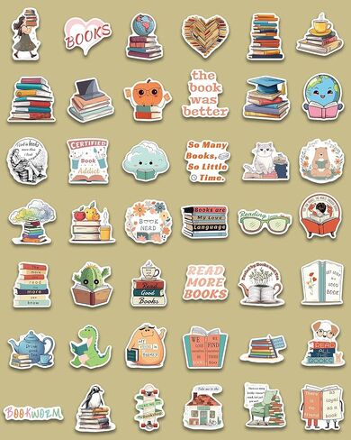 100 قطعة من ملصقات الكتب لجهاز Kindle، ملصقات قراءة الكتب لأجهزة الكمبيوتر المحمول الخاصة بزجاجة المياه، ملصقات لمحبي الكتب هدايا للأطفال والمراهقين والبالغين in Kuwait