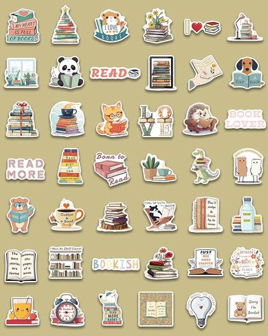 100 قطعة من ملصقات الكتب لجهاز Kindle، ملصقات قراءة الكتب لأجهزة الكمبيوتر المحمول الخاصة بزجاجة المياه، ملصقات لمحبي الكتب هدايا للأطفال والمراهقين والبالغين in Kuwait