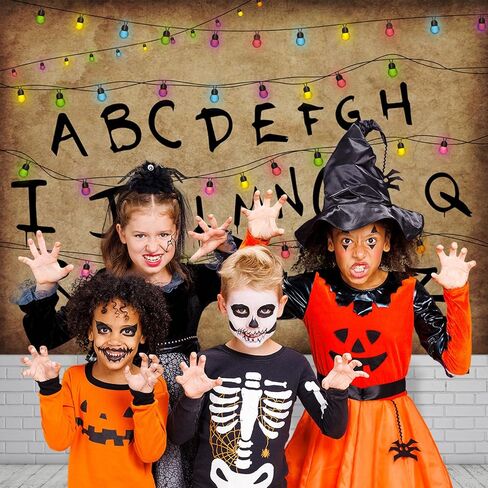 lofaris غريب التصوير خلفية ريفي الأبجدية أضواء ملونة خلفية الأطفال عيد ميلاد حزب زينة لوازم كعكة الجدول راية الصورة كشك الدعائم كعكة الجدول راية 5x3ft in Kuwait