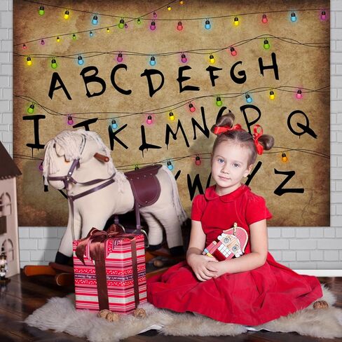 lofaris غريب التصوير خلفية ريفي الأبجدية أضواء ملونة خلفية الأطفال عيد ميلاد حزب زينة لوازم كعكة الجدول راية الصورة كشك الدعائم كعكة الجدول راية 5x3ft in Kuwait