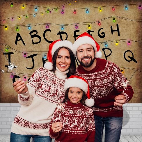 lofaris غريب التصوير خلفية ريفي الأبجدية أضواء ملونة خلفية الأطفال عيد ميلاد حزب زينة لوازم كعكة الجدول راية الصورة كشك الدعائم كعكة الجدول راية 5x3ft in Kuwait