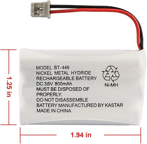 Kastar 2-Pack Battery Ni-MH 3.6V 800mAh Replacement for Hi Capacity B7018, Interstate TEL0375, Lenmar CBC446 CBC-446, GE TL96402 TL26402 TL86402, GP GP80AAALH3BMX, Motorola OJO PVP1000 in Saudi Arabia