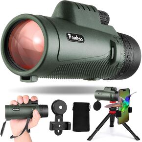 Monocular Telescope with Smartphone Holder & Upgraded Tripod, 2025 BAK4 Prism FMC Monoculars for Adults, HD Monocular Scope for Bird Watching Hiking Concert Camping Travelling