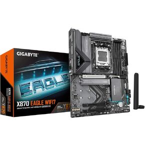 GIGABYTE X870 Eagle WIFI7 AMD AM5 LGA 1718 Motherboard, ATX, DDR5, 4X M.2, PCIe 5.0, USB4, WIFI7, 2.5GbE LAN, EZ-Latch, 5-Year Warranty (Renewed)