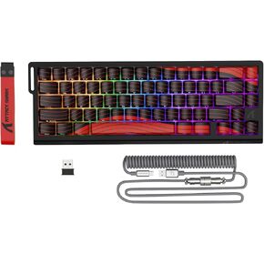 Attack Shark X68PRO HE Rapid Trigger Gaming Keyboard - 8KHz Polling Rate, Actuation Point Adjustable, Magnetic Switches, PBT Keycaps, RGB Backlight, Coiled Cable for PC/Mac - Black Contour