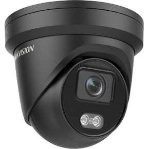 DS-2CD2347G2-LU Black 4MP Color-Vu PoE IP Turret Dome Camera, 247 Full Color 2.8mm Lens Outdoor, Human Vehicle Detection, IP67, WDR, IK10, H.265+ Built in Microphone, Compatible with Hik Vision NVR