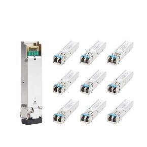 1000M Gigabit Fiber SFP Module Fiber Transceiver Modular - Single Mode, 1.25G, 1310nm/1550nm, 2×LC Connector Fit for Ethernet Switch (1, 40KM)