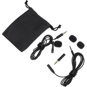 1set Clip Lavalier Microphone for Recording Noise Reduction Wired Lapel Mic Portable Interview Microphone for Vlogging and Live Streaming Lightweight and Design