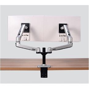 17-32" Dual Monitor Holder Mount Mechanical Spring Arm Aluminum Monitor Support Loading 10kgs Each Arm(Dual arm Black)