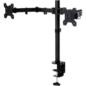 Clamping Full Motion 360 Degree Dual Monitor Holder Stand 10"-27" LCD LED Monitor Mount Arm Loading 8kgs Each Head