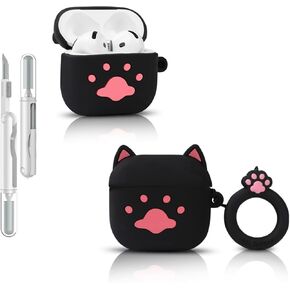 Compatible with Airpods 4 Generation Cute Cartoon Funny Case Slim Cover with Cleaner Kit ﻿ (Small Brown Bear)