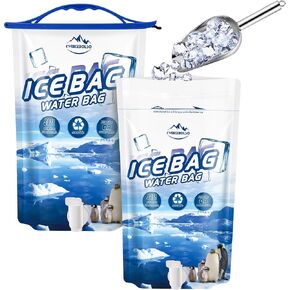 CamiceBolso Reusable Ice Bag 2.5lb Ice Cube Bag, Ice Bags for Cooler 2 Pack,Leakproof Collapsible Water Container Long Lasting Dry Freezer Packs for Camping Hiking. in Saudi Arabia