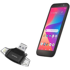 أداة BoxWave Smart متوافقة مع Blu View 2 - AllReader SD Card Reader ، MicroSD Card Reader SD Compact USB - Jet Black