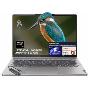 Lenovo Yoga 7 14 "Wuxga (1920x1200) IPS 300nits Touch 2-in-1 الكمبيوتر المحمول ، AMD Ryzen 5 8640HS ، Win11pro Office LifeTime ، WiFi6 ، Backlit KB ، Photeprint ، 8GB RAM ، 1TB SSD ، W/USB 3.0 HUB ،