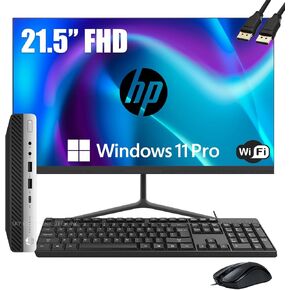 HP ProDesk 600 G3 Desktop Mini Business PC with 21.5" FHD Monitor, Intel Quad Core i5-6500T, 16GB DDR4 RAM, 256GB SSD, DisplayPort, WiFi, BT, Windows 11 Pro(Renewed)