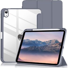 Case for iPad (A16) 11th Generation 11 Inch 2025, iPad 10th Generation 10.9 Inch 2022 with Pencil Holder, Clear Transparent Back Shell Shockproof Cover, Light Pink