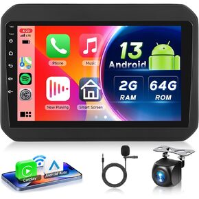 2G+64G for Suzuki Ignis 2016-2020 Android 13 Car Stereo with Wireless Carplay Android Auto, 9 Inch Touch Screen Car Radio Support GPS/WiFi/Bluetooth/FM/Voice Control/SWC/Backup Camera
