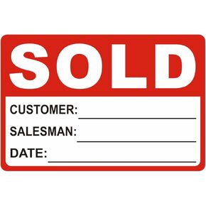 Sold Sticker,4x6inch 50pcs Large Sold Sticker Easy to Remove