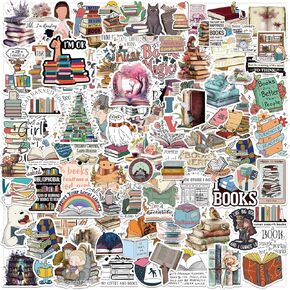 100 PCS Book Stickers for Kindle, Bookish Reading Literary Quote Lover for Water Bottles Phone Case Laptops Gifts Decal Decor for Teens Women Adults Book Themed Readers