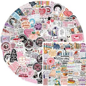 Kindle Stickers 200PCS - Dark Romance & Bookish Designs, Holographic Waterproof Vinyl Stickers for Laptop, Water Bottle, Phone Case | Book Lover Gift with Forbidden Love & Reading Themes