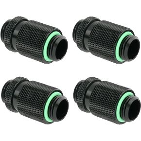 Barrow G1/4" Male to Male Micro-Adjustable Extender, Rotary 3mm Adjustable 20-23mm, Black, 4-Pack