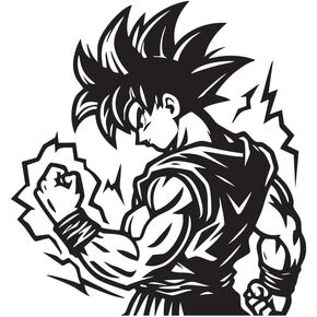 DBZ: Super Saiyan Warrior Vinyl Decal Car Laptop Wall Decoration Sticker (21in x 19.7in) Black