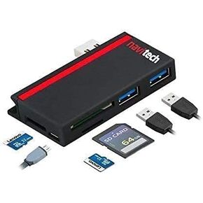 Navitech 2 in 1 Laptop/Tablet USB 3.0/2.0 HUB Adapter/Micro USB Input with SD/Micro SD Card Reader Compatible with Lenovo 100e Chromebook (2nd Gen, MTK)